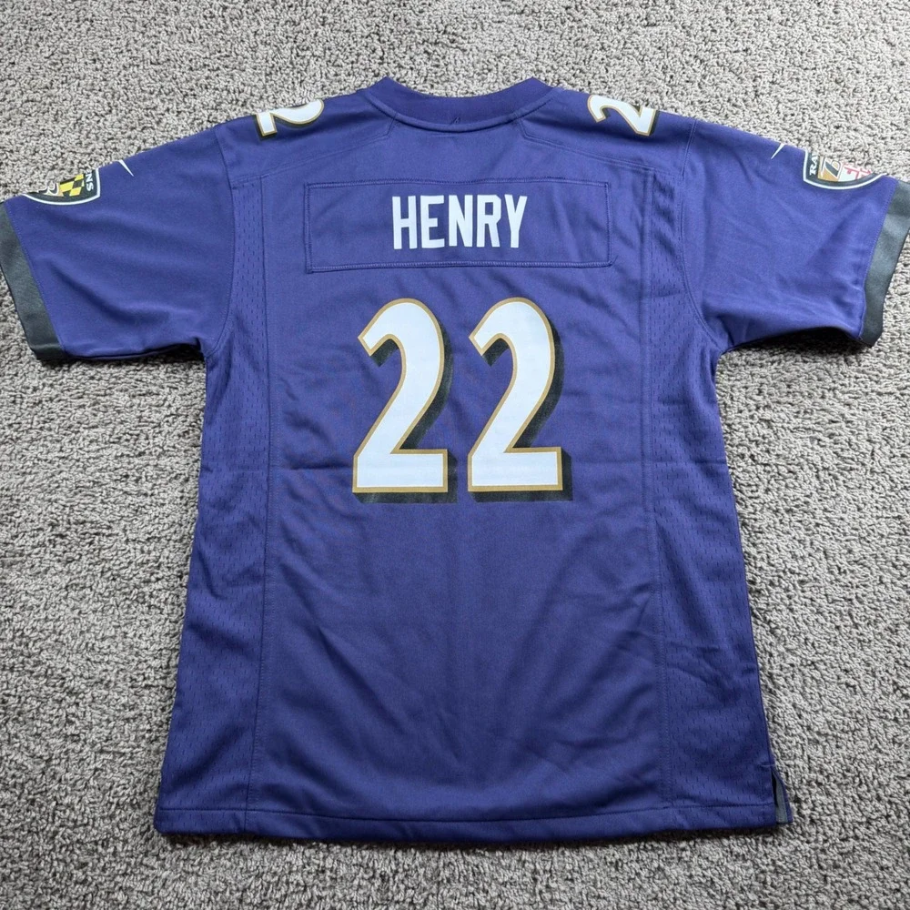 Nike Baltimore Ravens NEW Derrick Henry 22 Purple Youth Jersey Large 14/16 NFL